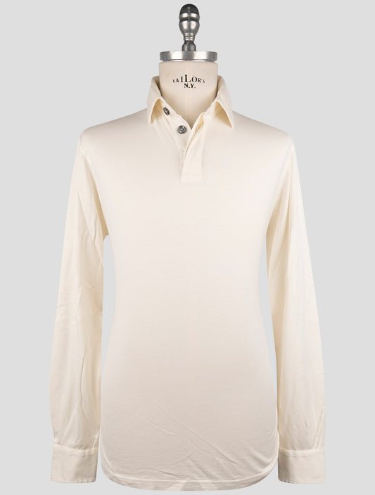 Kiton White Silk Cotton Sweater Polo