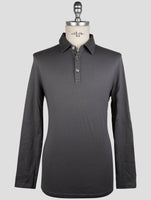 Kiton Gray Cotton Cashmere Sweater Polo
