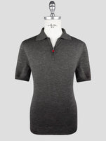 Kiton Dark Gray Silk Cashmere Linen Polo