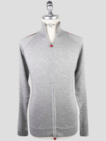 Kiton Gray Cashmere Silk Sweater Full Zip