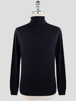 Kiton Blue Wool Sweater Turtleneck