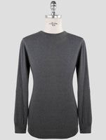 Kiton Gray Cotton Sweater Crewneck