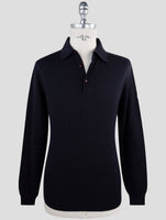 Kiton Dark Blue Cotton Sweater Polo