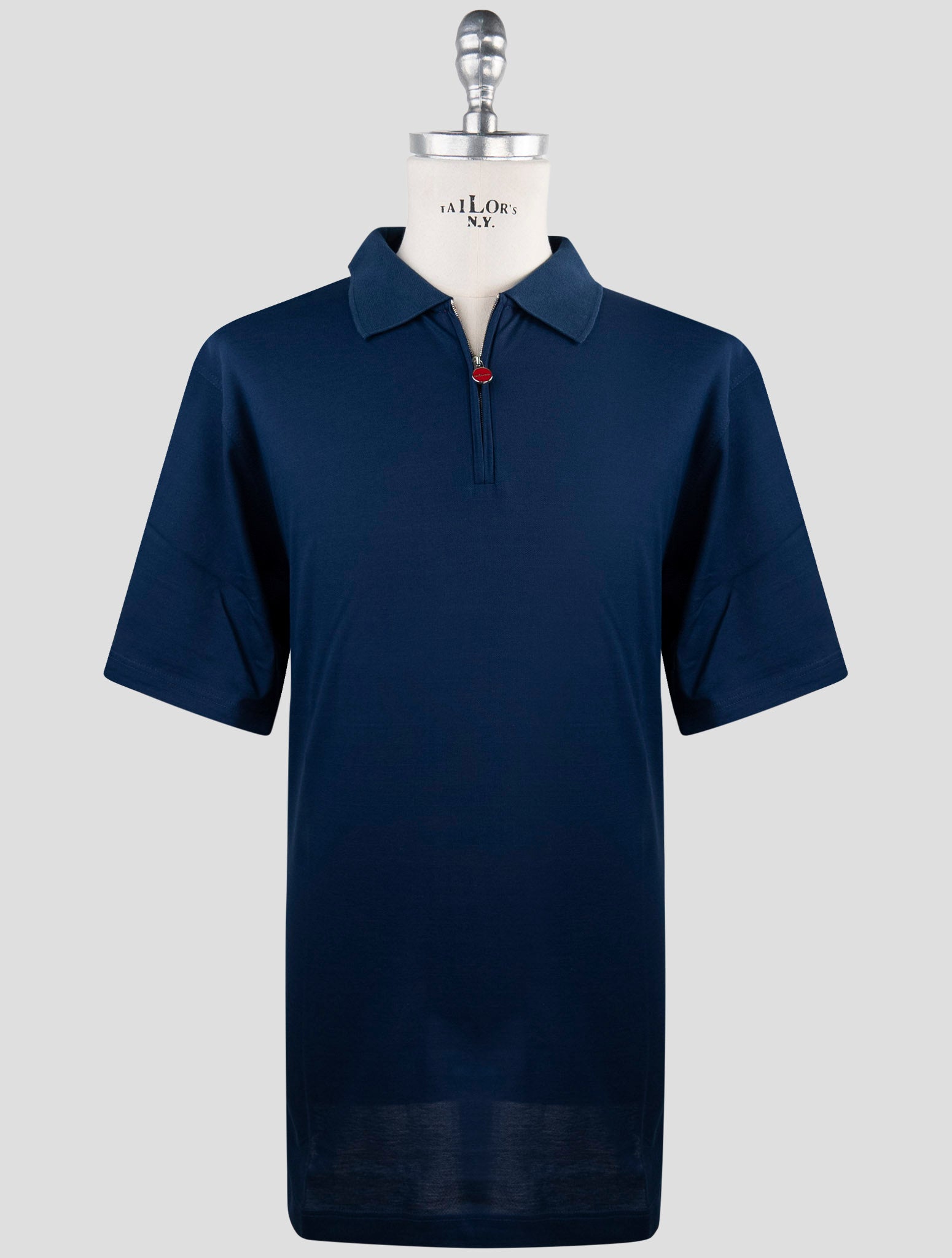 Kiton Blue Cotton Polo