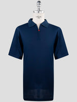 Kiton Blue Cotton Polo