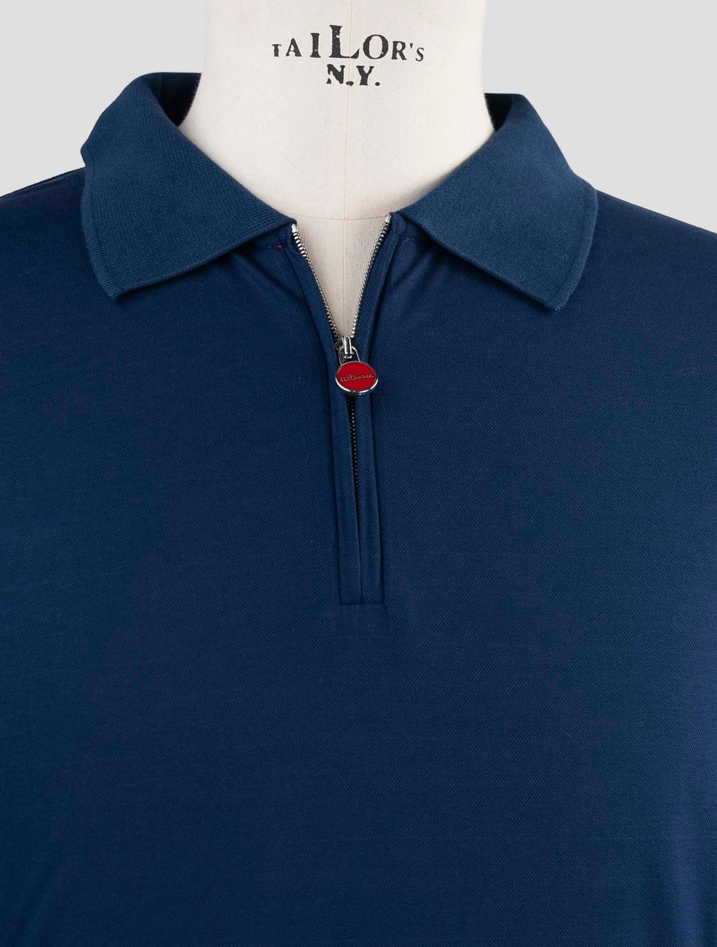 Kiton Blue Cotton Polo