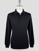 Kiton Dark Blue Wool Sweater Polo