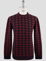Kiton Red Blue Cashmere Sweater Crewneck