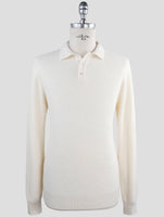 Kiton White Cotton Silk Sweater Polo
