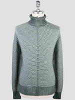 Kiton Green Gray Cashmere Sweater Turtleneck