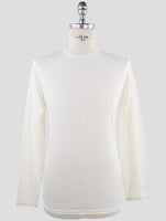 Kiton White Cotton Cashmere Sweater Crewneck