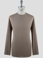 Kiton Taupe Cotton Cashmere Sweater Crewneck