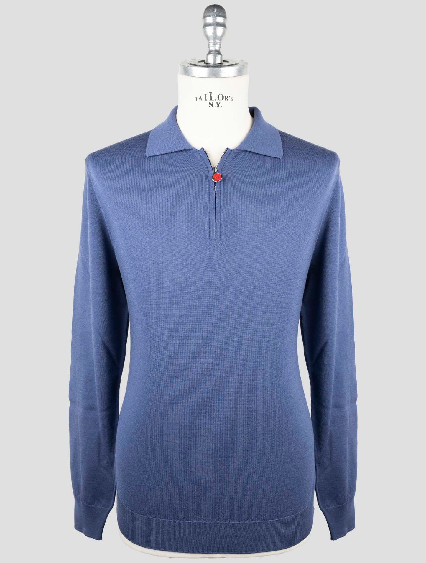 Kiton Blue Wool Sweater Polo