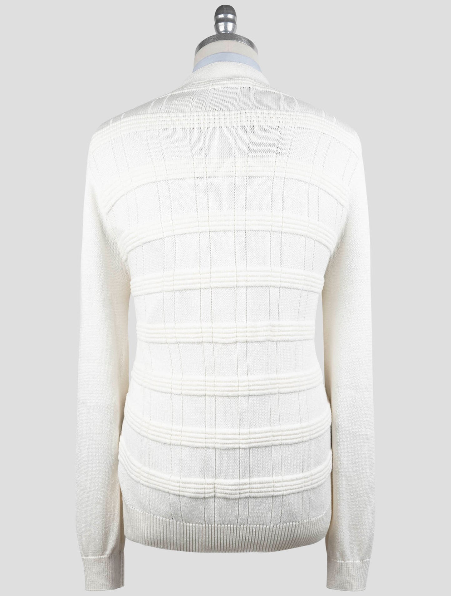Kiton White Silk Cotton Sweater Cardigan