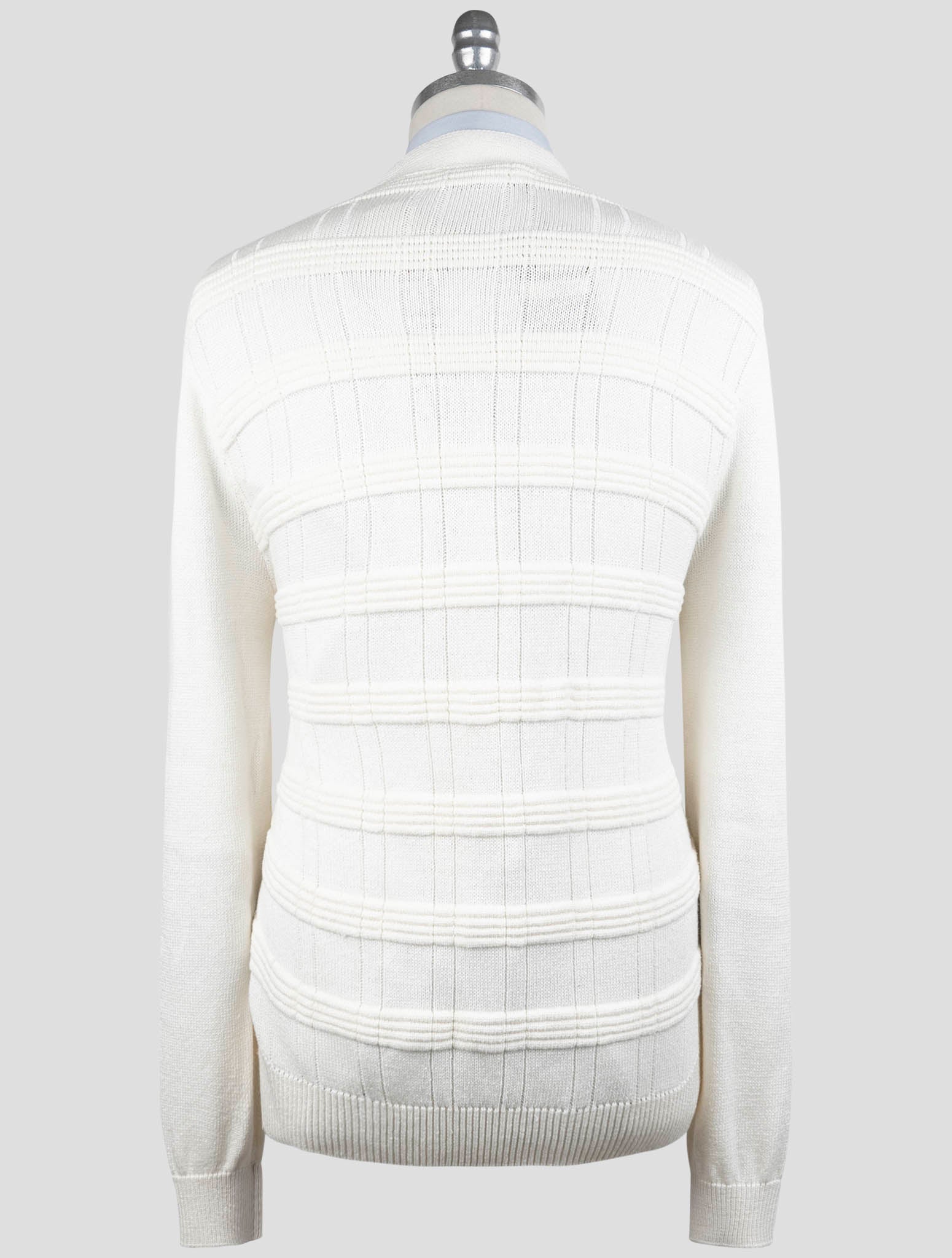 Kiton White Silk Cotton Sweater Cardigan