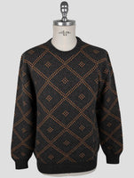 Kiton Gray Orange Cashmere Sweater Crewneck