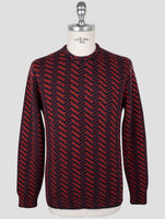 Kiton Red Blue Cashmere Sweater Crewneck