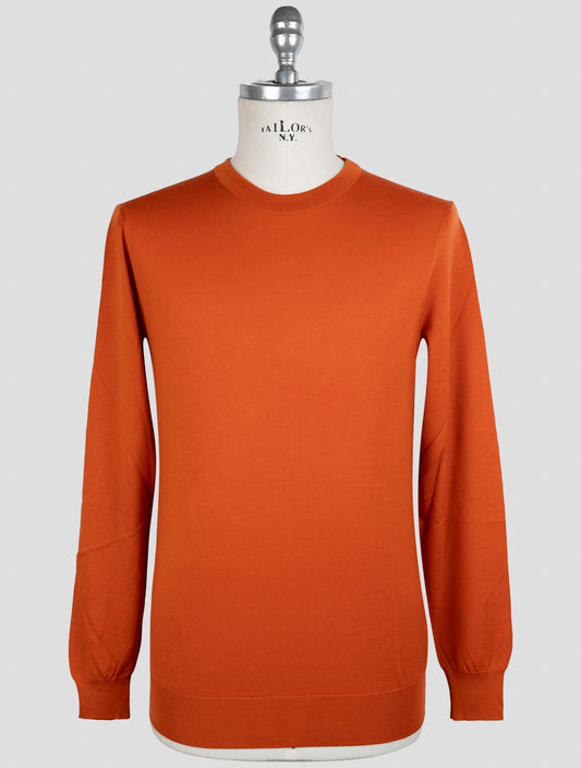 Kiton Orange Wool Sweater Crewneck