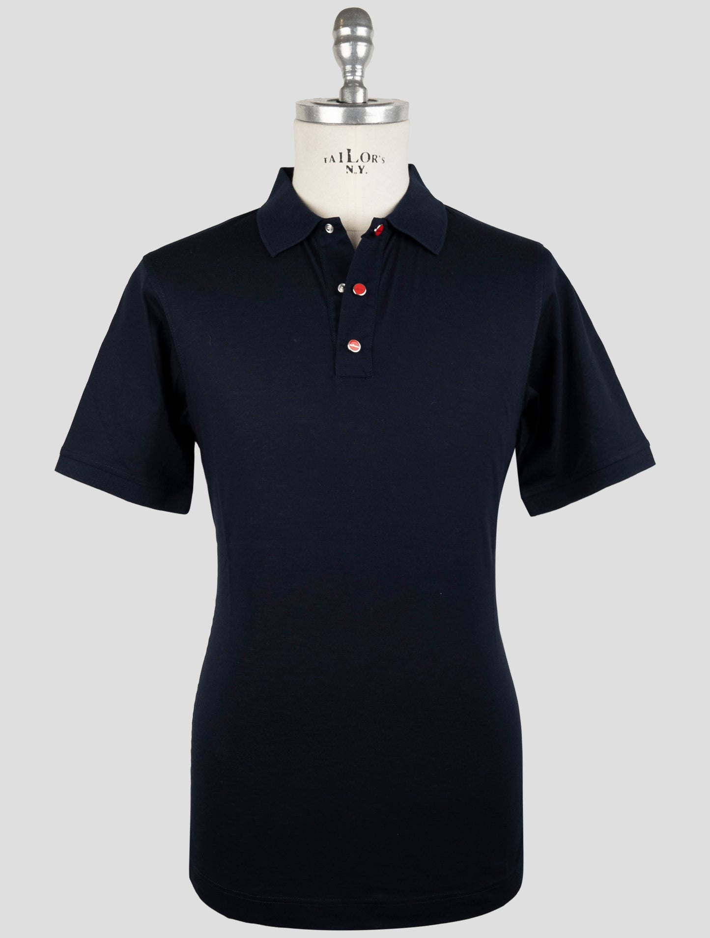 Kiton Blue Cotton Polo