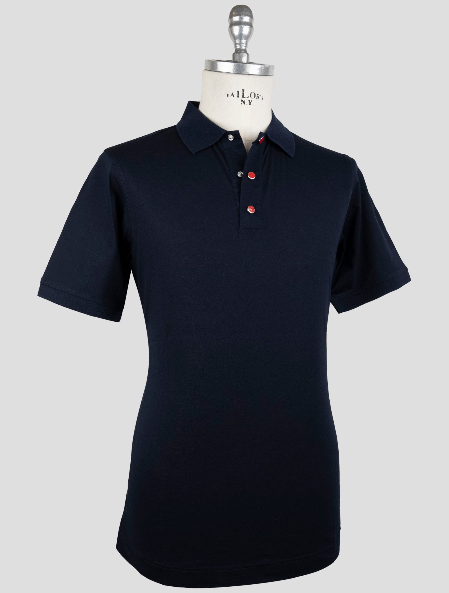 Kiton Blue Cotton Polo