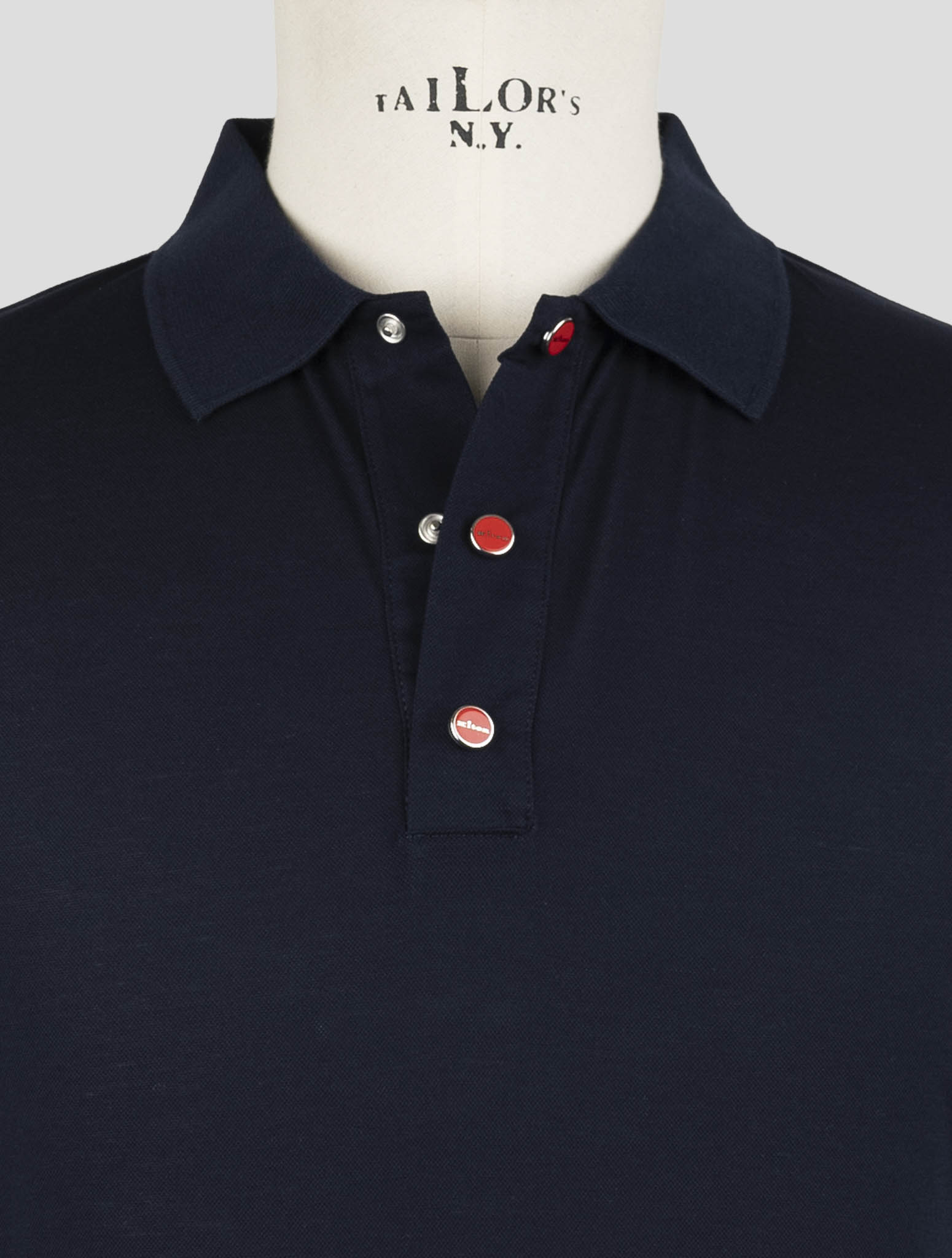 Kiton Blue Cotton Polo