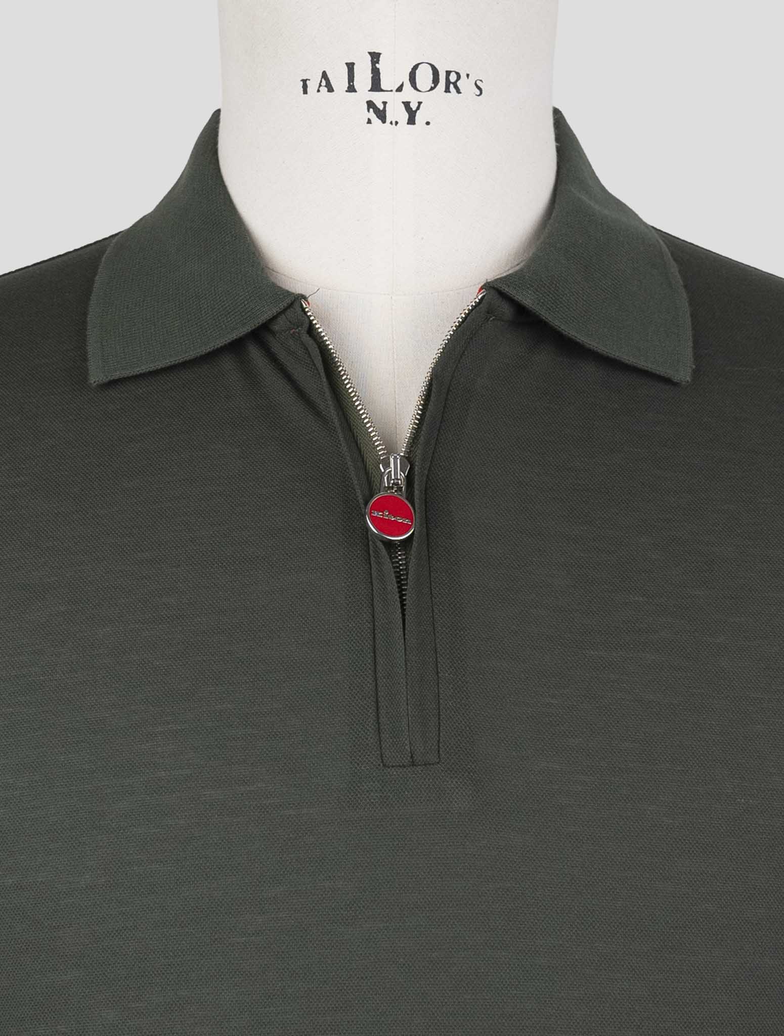 Kiton Green Cotton Polo