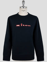 Kiton Blue Cotton Ea Sweater Crewneck