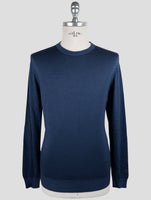 Kiton Blue Cotton Sweater Crewneck