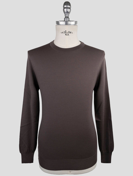 Kiton Taupe Wool Sweater Crewneck