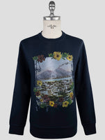 Kiton Blue Cotton Ea Sweater Crewneck