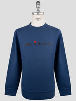 Kiton Blue Cotton Ea Sweater Crewneck