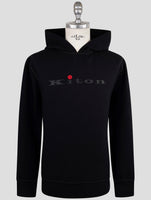 Kiton Black Cotton Ea Sweater Hoodie