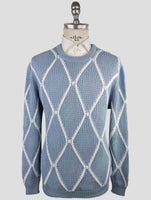 Kiton Light Blue Cotton Sweater Crewneck