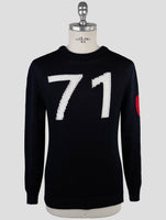 Kiton Dark Blue Cotton Sweater Crewneck