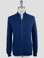 Kiton Blue Cashmere Sweater Full Zip