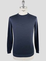Kiton Blue Silk Sweater Crewneck