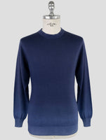 Kiton Blue Cashmere Silk Sweater Crewneck