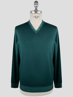Kiton Green Cashmere Silk Sweater V-Neck