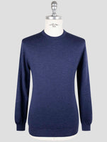 Kiton Blue Cotton Sweater Crewneck