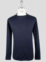 Kiton Blue Cotton Sweater Crewneck