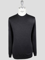 Kiton Black Wool 14 Micron Sweater Crewneck