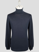 Kiton Dark Blue Wool Sweater Turtleneck