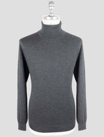 Kiton Gray Silk Cashmere Sweater Turtleneck