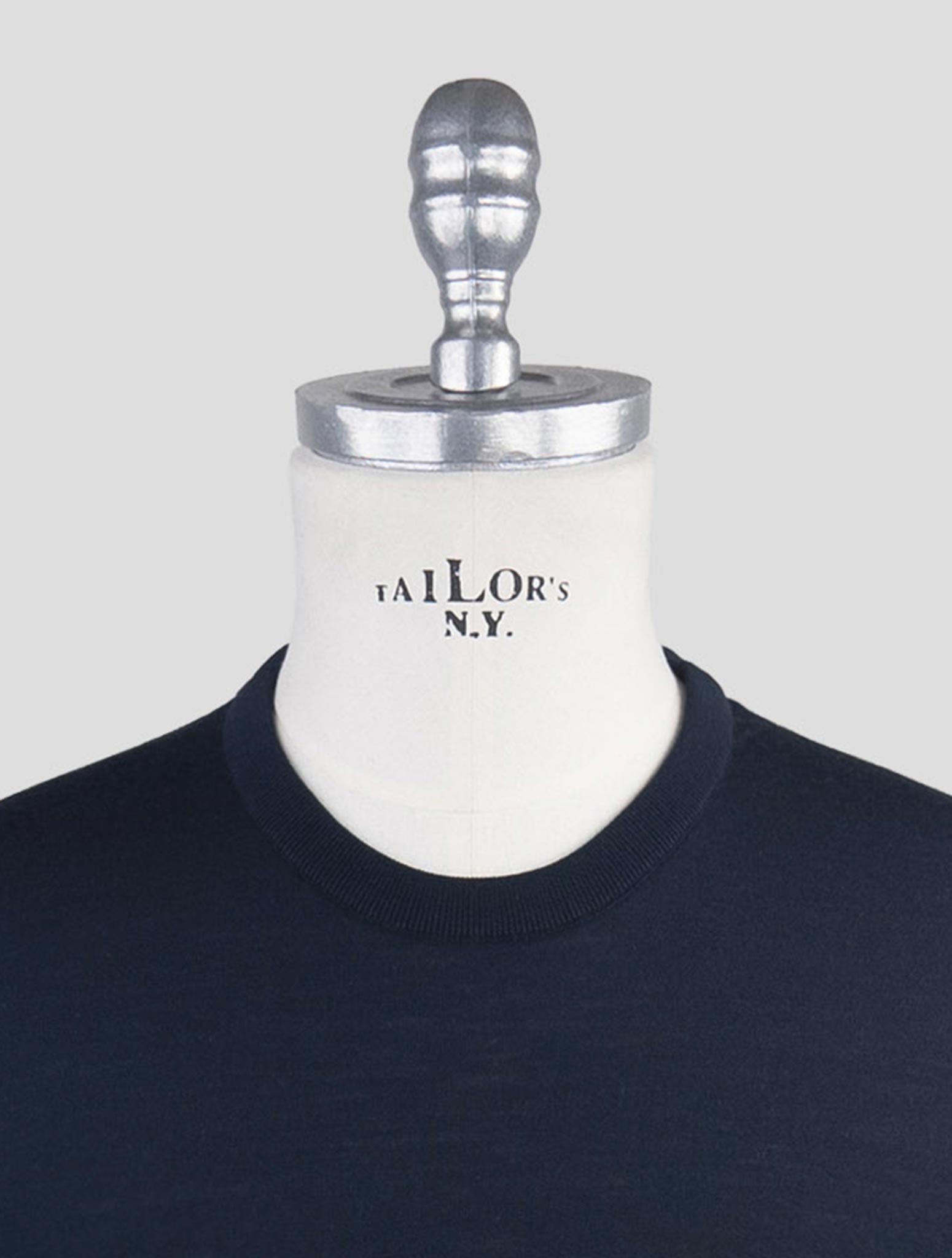 Kiton Blue Wool 14 Micron Sweater Crewneck