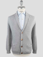 Kiton Gray Cashmere Sweater Cardigan