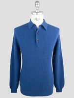 Kiton Blue Cashmere Sweater Polo