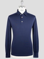 Kiton Blue Cotton Sweater Polo