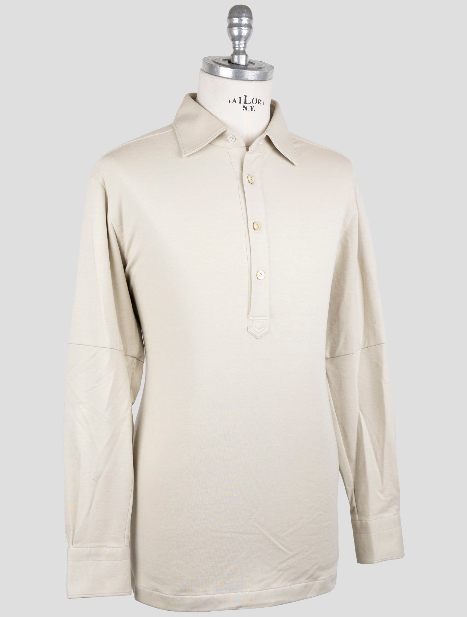 Kiton Beige Cotton Ea Sweater Polo
