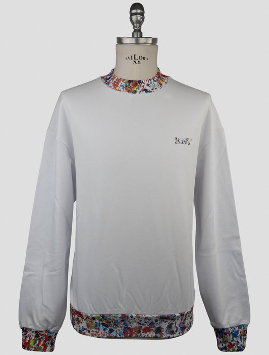 Kiton Knt White Cotton Sweater Crewneck