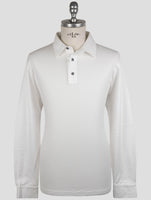 Kiton White Cotton Ea Sweater Polo